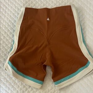 Women's Athletic Shorts in Brown and White